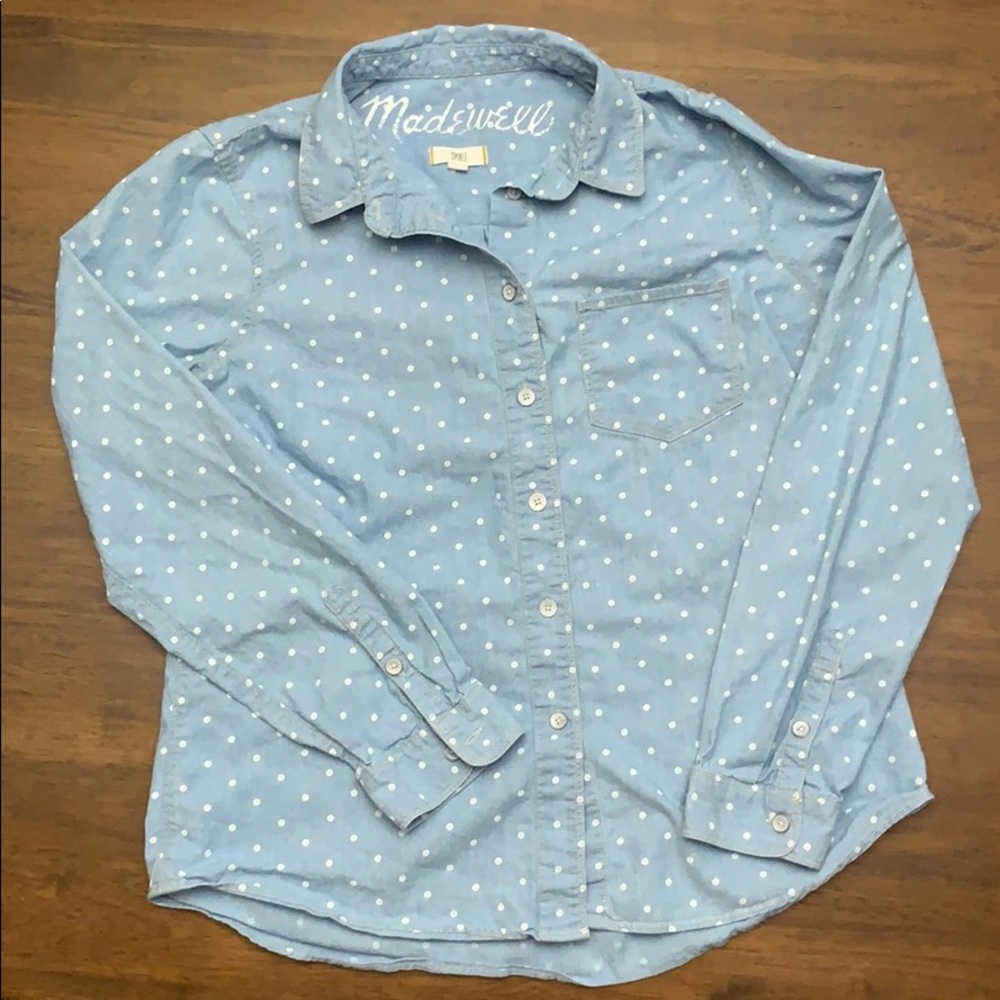 🌿3/$20 Madewell Polka Dot Chambray